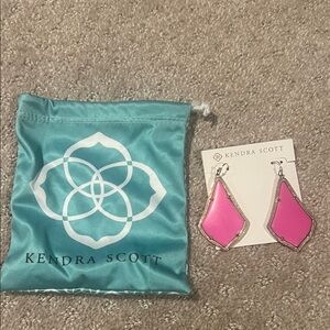 Kendra Scott Fuchsia Earrings with Golden Trim